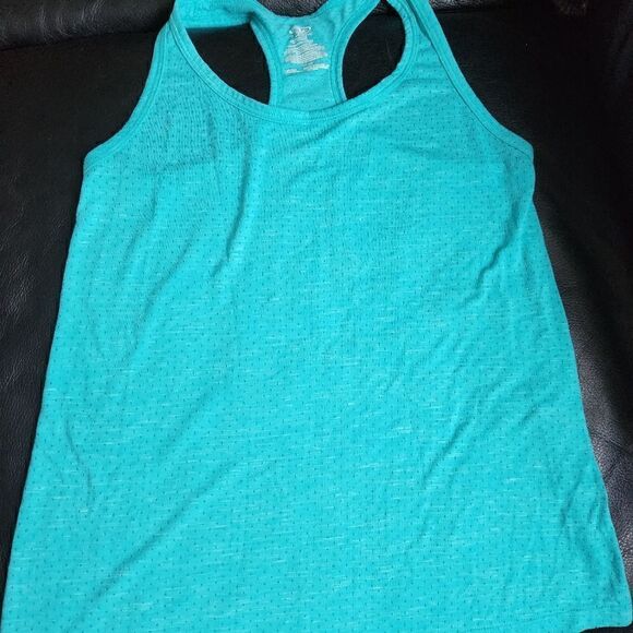 💕SET Athletic Works S (4-6) aqua shorts & matching raserback tank - Picture 2 of 6